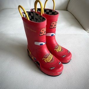 Lightning Mcqueen toddler rain boots size 10